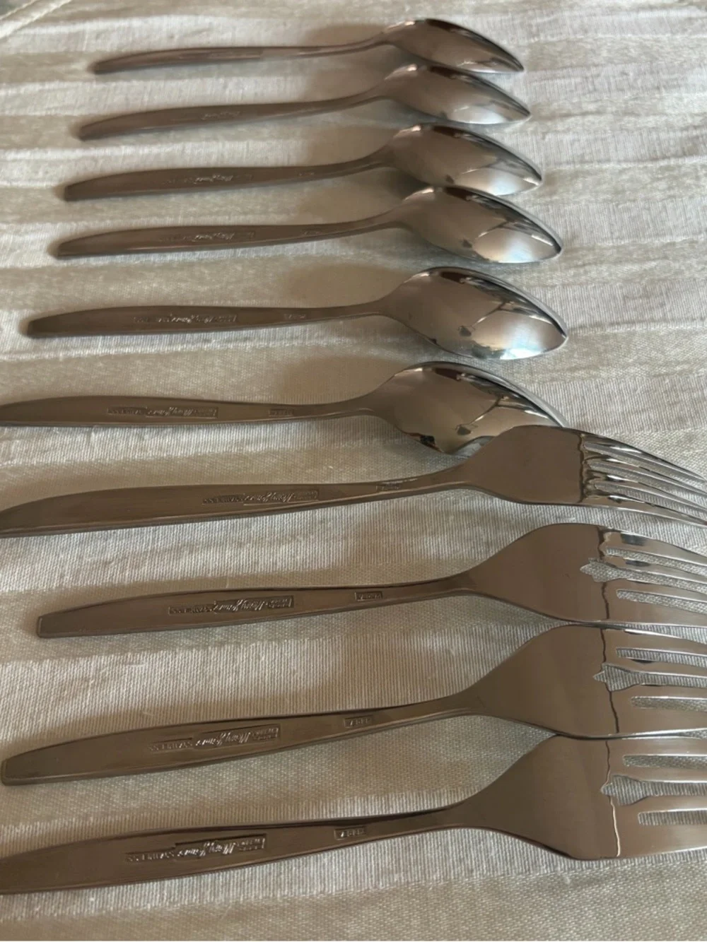 Ekco Eterna Mary Jane Classic Stainless Steel Japan MCM Flatware Lot of 10 Pcs